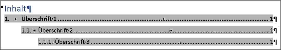 Beispiel für ein angepasstes Verzeichnis