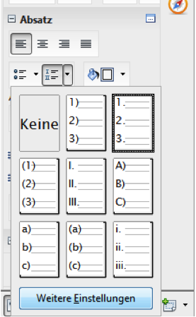 Weitere Einstellungen