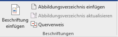 Querverweis über Reiter Referenzen – Beschriftungen