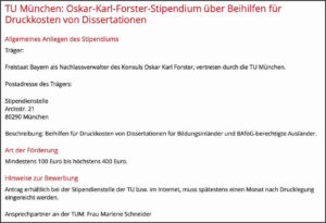 Stipendium TU München